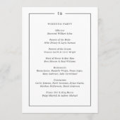 Programme Monogramme noir et blanc intemporel Mariage modern (Dos)
