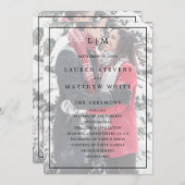 Programme Monogramme noir et blanc simple Mariage élégant (Devant / Derrière)