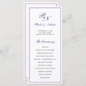 Programme Monogramme Purple Mariage formel élégant (Devant / Derrière)