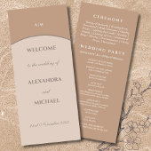 Programme Monogramme rose beige minimaliste Mariage japonais