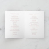 Programme Monogramme rose clair simple Mariage élégant (Intérieur)