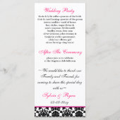 programme monogramme rose mariage damassé (Dos)