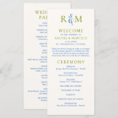 Programme Monogramme simple Bleu Vert clair (Devant / Derrière)