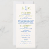 Programme Monogramme simple Bleu Vert clair (Devant)