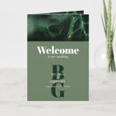 Programme Monogramme vert moderne Ordre de service (Devant)