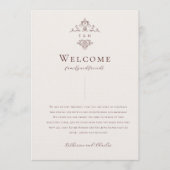 Programme Monogramme vintage | Accueil du Mariage Boho Ornat (Devant)