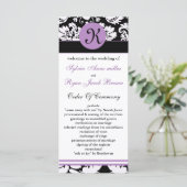 programme monogramme violet mariage damassé (Debout devant)