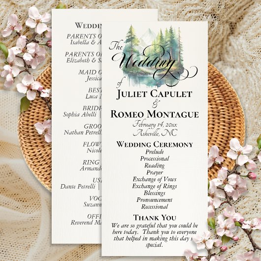 Programme Montagnes aquarelles - Mariage ivoire