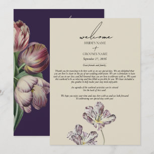 Programme Moody Watercolor Purple Tulips Itinéraire Mariage