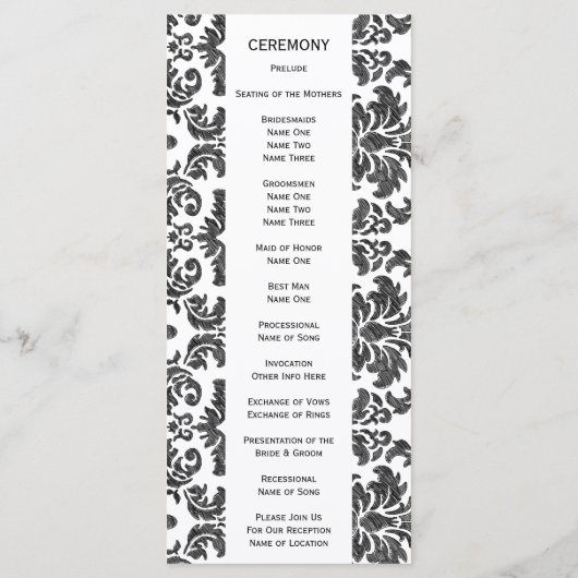 Programme Motif damassé de tableau noir et blanc (Dos)