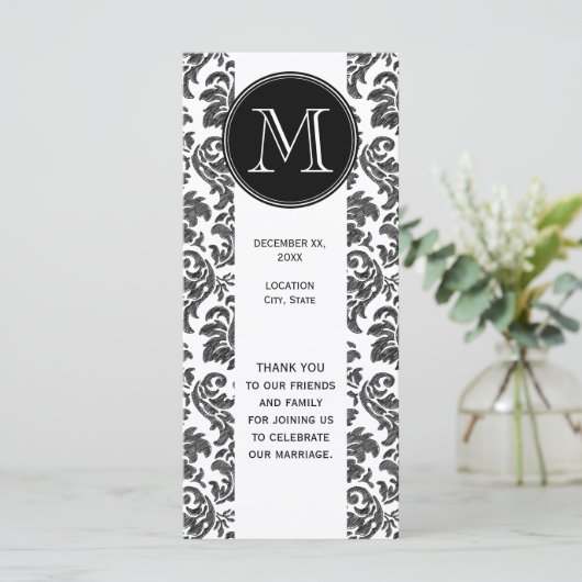 Programme Motif damassé de tableau noir et blanc (Debout devant)