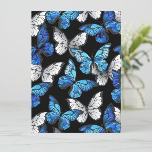 Programme Motif sans couleur foncée avec papillons bleus Mor (Debout devant)