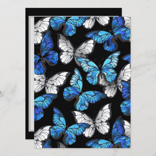 Programme Motif sans couleur foncée avec papillons bleus Mor (Devant / Derrière)