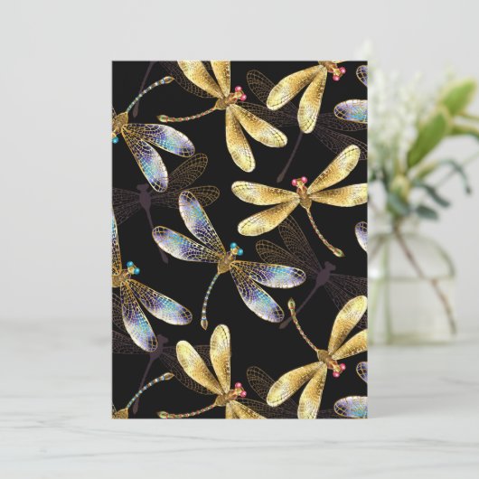 Programme Motif sans couture avec libellules d'or (Debout devant)