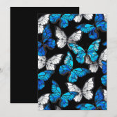 Programme Motif sans couture sombre avec Morpho papillons bl (Devant / Derrière)
