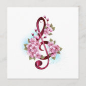 Programme Musical treble clef notes with sakura flowers (Devant)