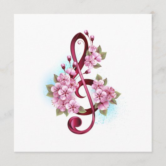 Programme Musical treble clef notes with sakura flowers (Devant)