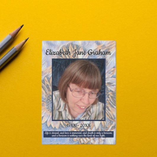 Programme Muted Blue Sunflower Art | Photo | Funeral