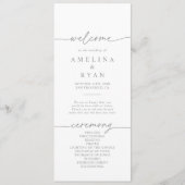 Programme Muted Gray Simple Minimalist Wedding Program (Devant)