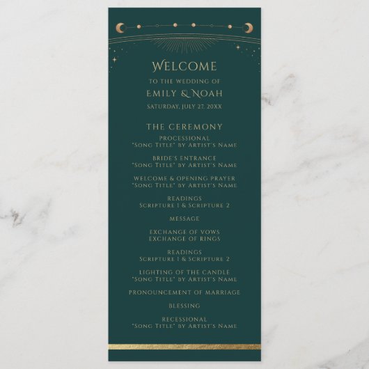 Programme Mystique Vert Or Soleil Lune Espace Astronomique (Devant)