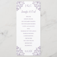 Nadine Wedding Program | Longueur du thé (Lavande)