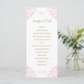 Programme Nadine Wedding Program | Longueur du thé (rose et (Debout devant)