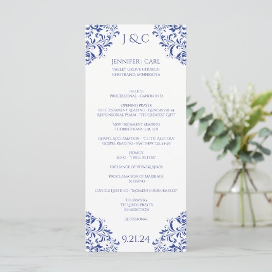 Programme Nadine Wedding Program - Tea-long -Royal Blue (Debout devant)
