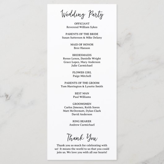Programme Natasha Monogram Mariage moderne (Dos)