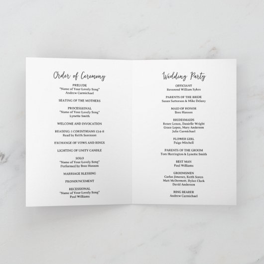 Programme Natasha Monogram Mariage moderne (Intérieur)