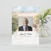 Programme Natural Beach Watercolor Funeral Service Memorial (Debout devant)