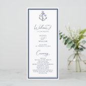 Programme Nautical Anchor Monogram Wedding (Debout devant)