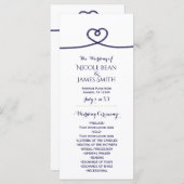 Programme Nautical Tying Knot Heart Wedding (Devant / Derrière)