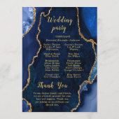 Programme Navy Blue and Gold Agate Wedding Program (Dos)