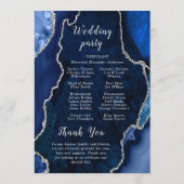 Programme Navy Blue and Silver Agate Wedding Program (Dos)