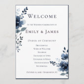 Programme Navy Blue Botanical Wedding (Devant)