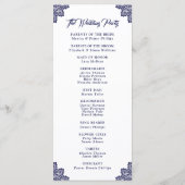 Programme Navy Blue Sunflower Floral Lace Wedding Program (Dos)