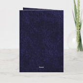 Programme Navy Blue Velvet White Folded Wedding Program (Dos)