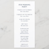 Programme Navy Silver Watercolor Floral Wedding Program (Dos)