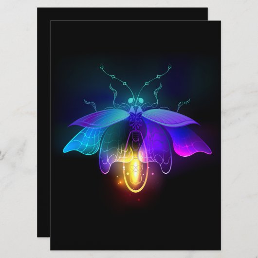 Programme Neon Firefly sur noir (Devant / Derrière)