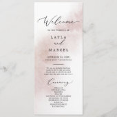 Programme Nettoyage aquarelle | Blush Wedding Program (Devant)