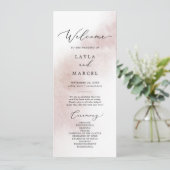 Programme Nettoyage aquarelle | Blush Wedding Program (Debout devant)