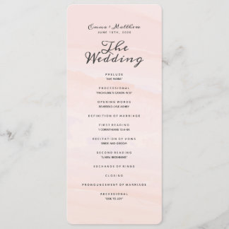 Programme Nettoyage aquarelle | Blush Wedding Program