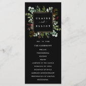 Programme Noël Botanique Verdure Mariage Noir Fêtes (Devant)