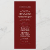 Programme Noël de verdure botanique Or Mariage (Dos)