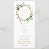 Programme Noël de verdure botanique Or Mariage (Devant)
