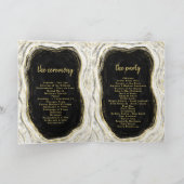 Programme Noir Blanc et Or Géode Agate Cérémonie Mariage (Intérieur)