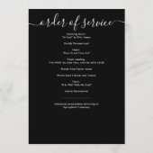 Programme Noir & blanc moderne écriture manuscrite de script (Dos)