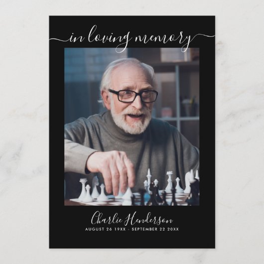 Programme Noir & blanc moderne écriture manuscrite de script (Devant)