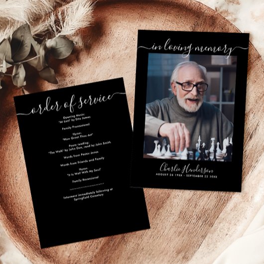 Programme Noir & blanc moderne écriture manuscrite de script