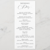 Programme Noir & Blanc Moderne Simple Chic Mariage élégant (Dos)